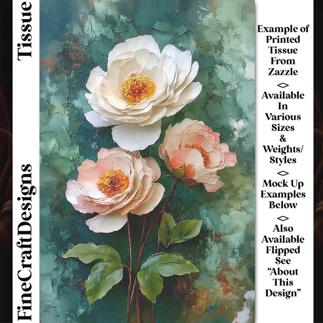 Impasto Textured Peony Style Blooms DV4L Decoupage Tissue Paper (Creator Uploaded)