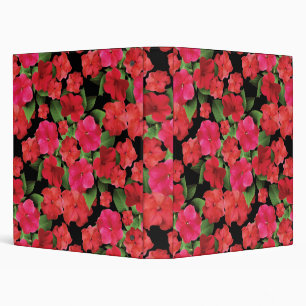 Impatiens Flowers 3 Ring Binder