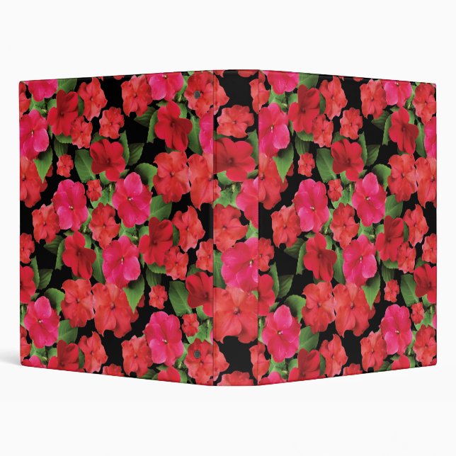 Impatiens Flowers 3 Ring Binder (Background)