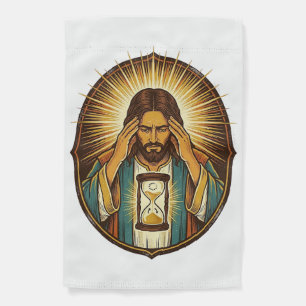 Impatient Jesus Loading Hourglass Slow Internet Te Garden Flag
