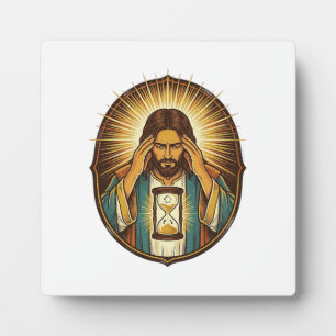Impatient Jesus Loading Hourglass Slow Internet Te Plaque