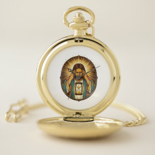 Impatient Jesus Loading Hourglass Slow Internet Te Pocket Watch