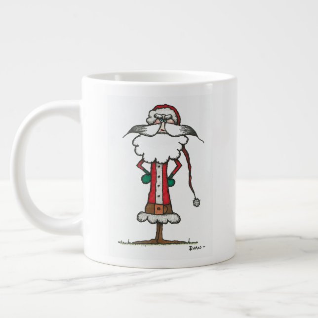 Impatient Santa Giant Coffee Mug (Left)