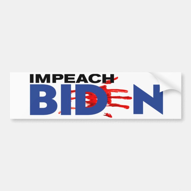 IMPEACH BIDEN bloody handprint sticker (Front)