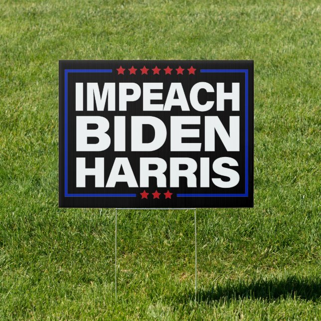 Impeach Biden Harris Anti-Biden Sign (Insitu)