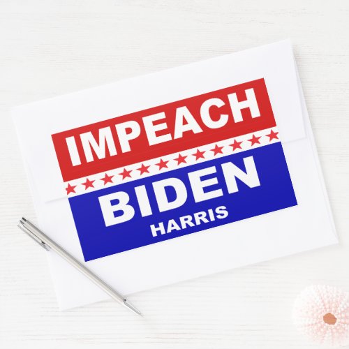 Impeach Biden Harris Rectangular Sticker