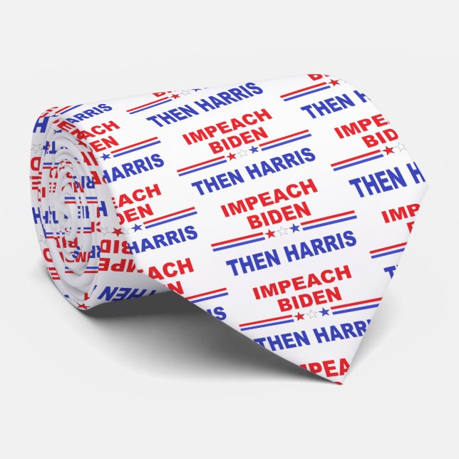 Impeach Biden Then Harris Neck Tie (Rolled)
