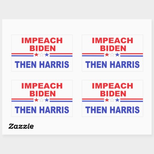 Impeach Biden Then Harris Rectangular Sticker