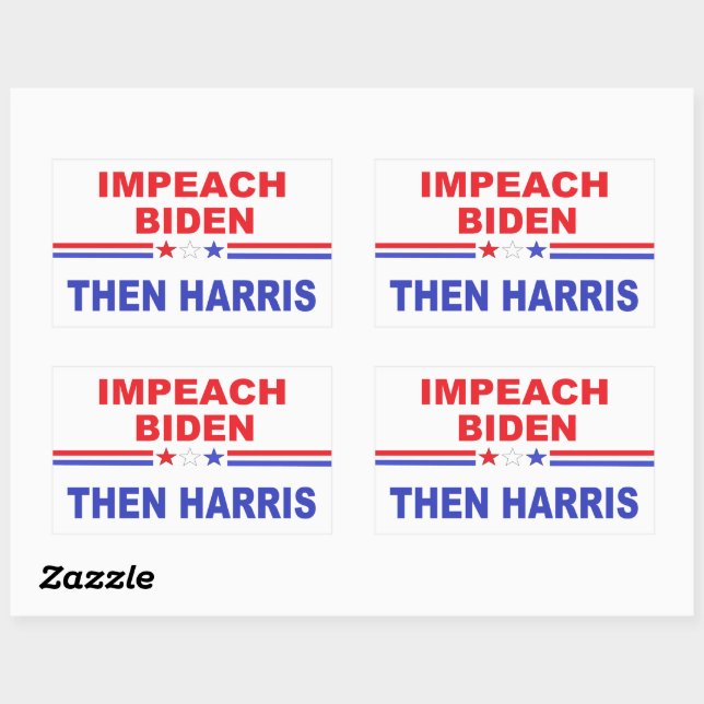 Impeach Biden Then Harris Rectangular Sticker (Sheet)