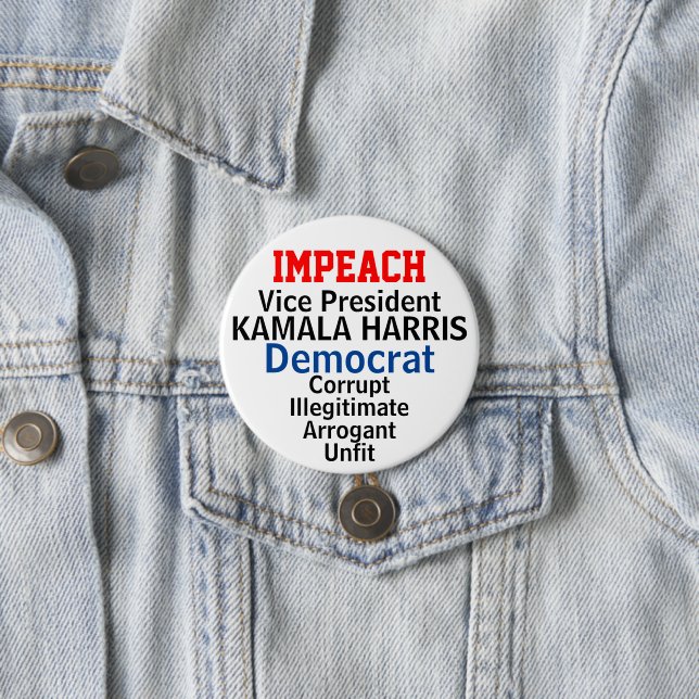 Impeach Democratic VP Harris Button (In Situ)