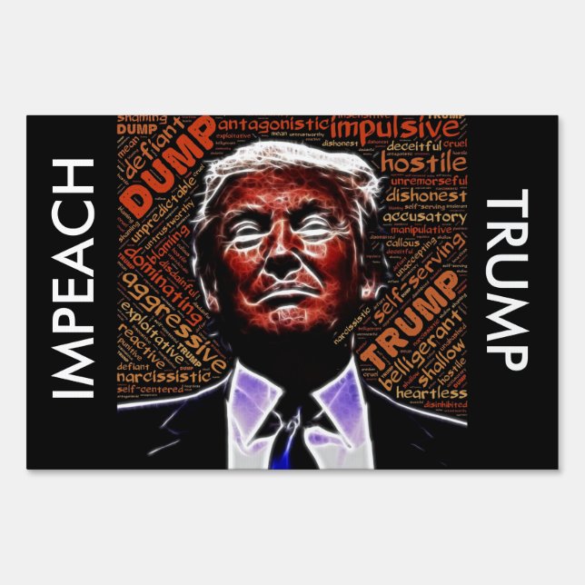 Impeach Donald Trump Protest or Yard Sign (Back)