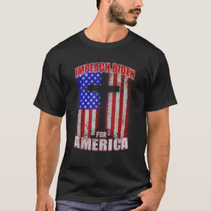 Impeach Joe Biden Impeach 46 Patriotic US Flag T-Shirt