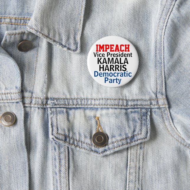 Impeach Kamala Harris Democratic Party Button (In Situ)