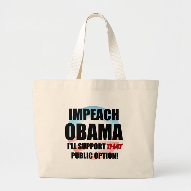 Impeach Obama Large Tote Bag (Front)