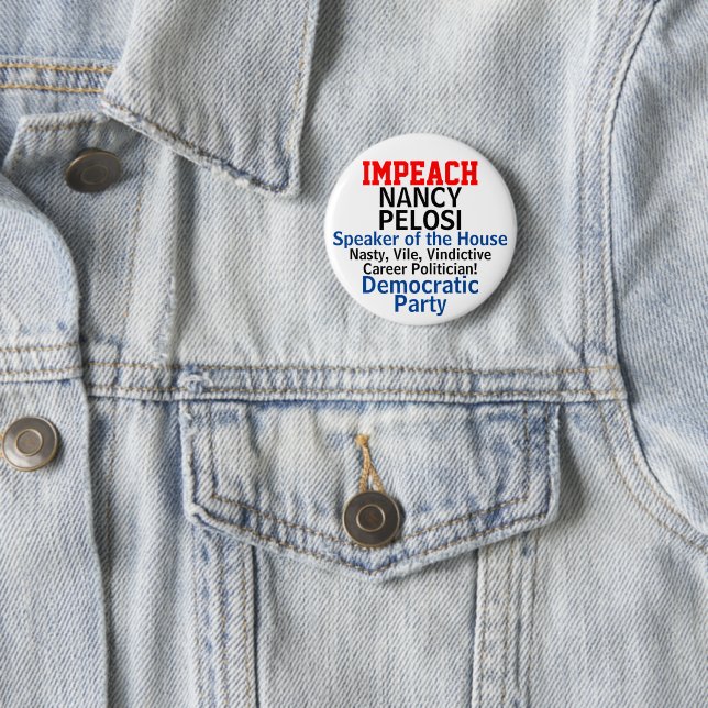 Impeach Speaker Pelosi Blue EDIT NAME Button (In Situ)