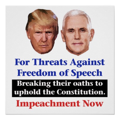 Impeach Trump and Pence Poster