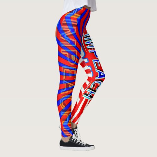Impeach Trump Red White and Blue Poster Leggings