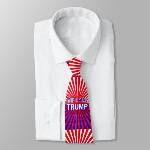 Impeach Trump Red White and Blue Poster Neck Tie