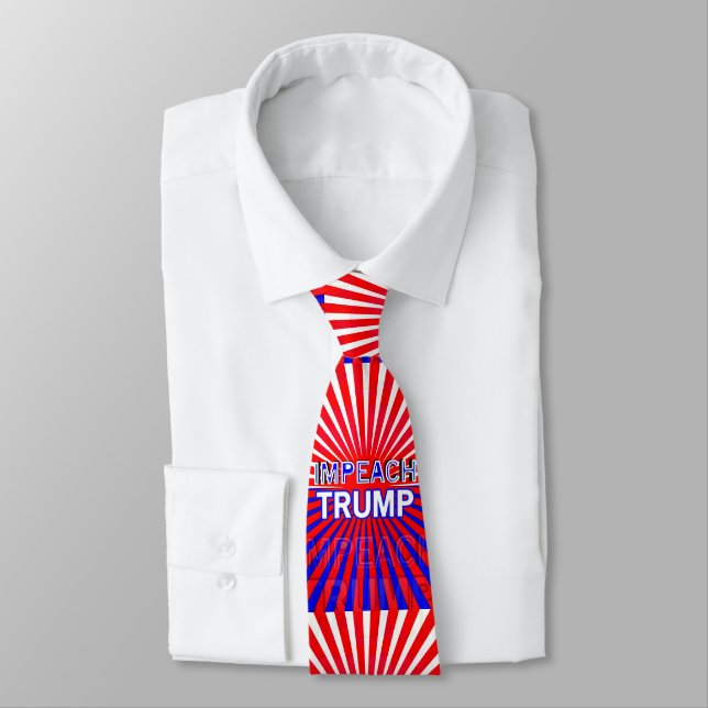 Impeach Trump, Red, White, and Blue Poster Neck Tie (Tied)