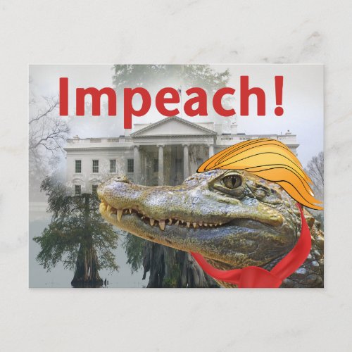 Impeach White House  swamp Trump alligator Postcard