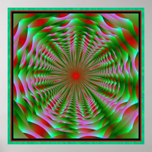 Impenetrable Red Green Tunnel Poster