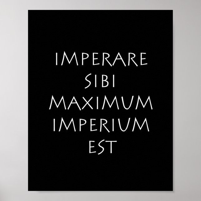 Imperare sibi maximum imperium est poster (Front)