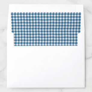 Imperfect Gingham Plaid Rustic Farmhouse Dark Blue Envelope Liner