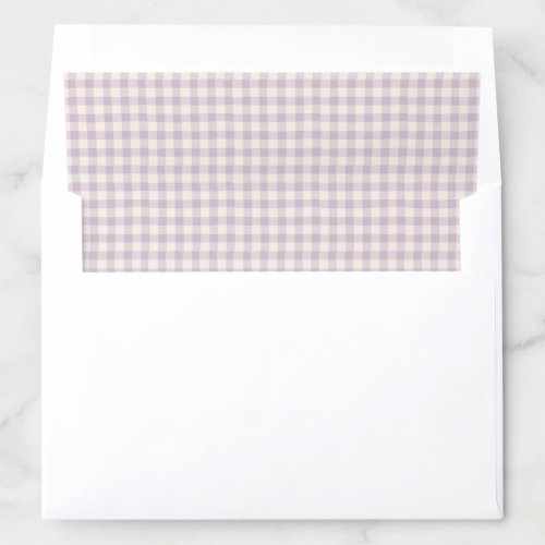 Imperfect Gingham Plaid Rustic Farmhouse Lilac Envelope Liner