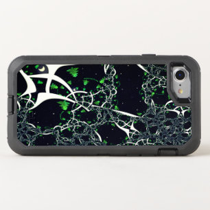 Imperfect white fractal on black space, knitted OtterBox defender iPhone SE/8/7 case