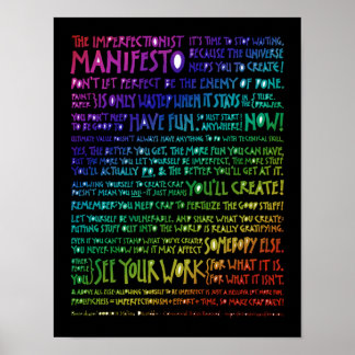Imperfectionist Manifesto Poster - Black Rainbow