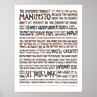 Imperfectionist Manifesto Poster - Walnut Ink