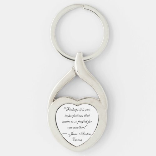 Imperfections make perfect matches  silver plated  keychain