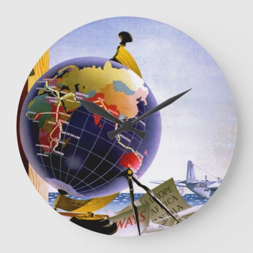 Imperial Airways Globe Large Clock