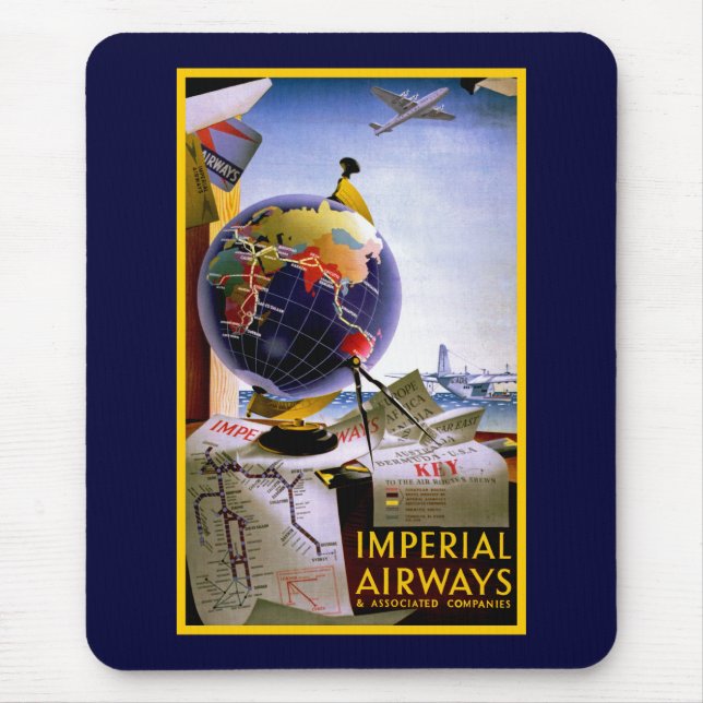 Imperial Airways Globe Mouse Pad (Front)