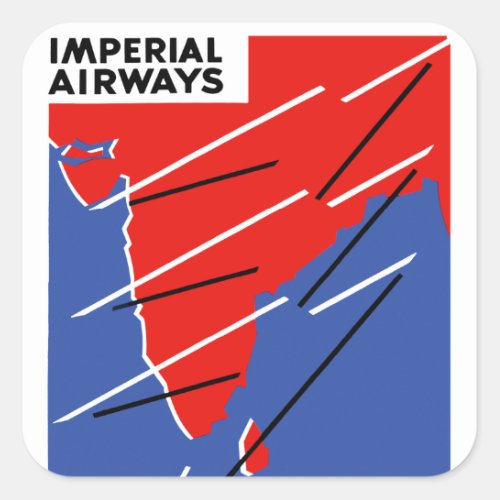 Imperial Airways  India Square Sticker