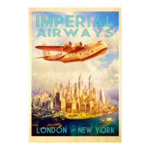 Imperial Airways London & New York Vintage Travel