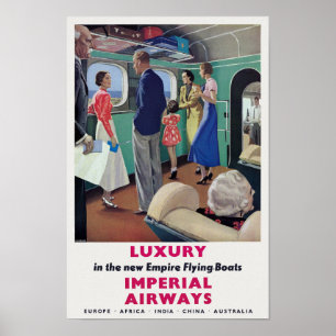 Imperial Airways Vintage Poster 1936