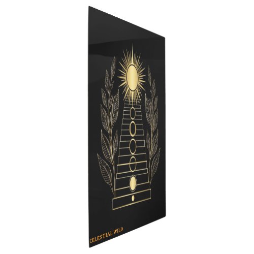 Imperial Ascent Golden Sun & Laurel Podium Metal Print