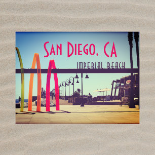 Imperial Beach - San Diego, CA Portwood Pier Plaza Postcard