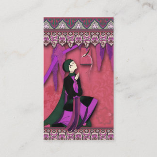 IMPERIAL BIRD in Lilac, Forest Green and Rose Business Card