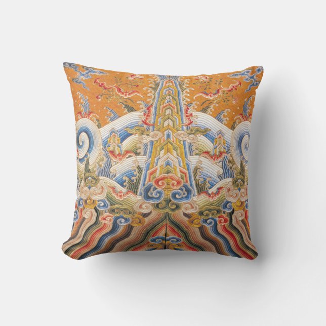 Imperial Chinese Dragon Robes Throw Pillow (Front)
