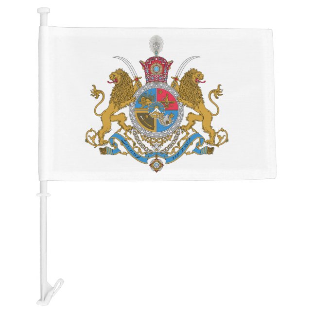 Imperial Coat of Arms of Iran (1925-1979) Car Flag (Front)