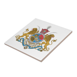 Imperial Coat of Arms of Iran (1925-1979) Ceramic Tile