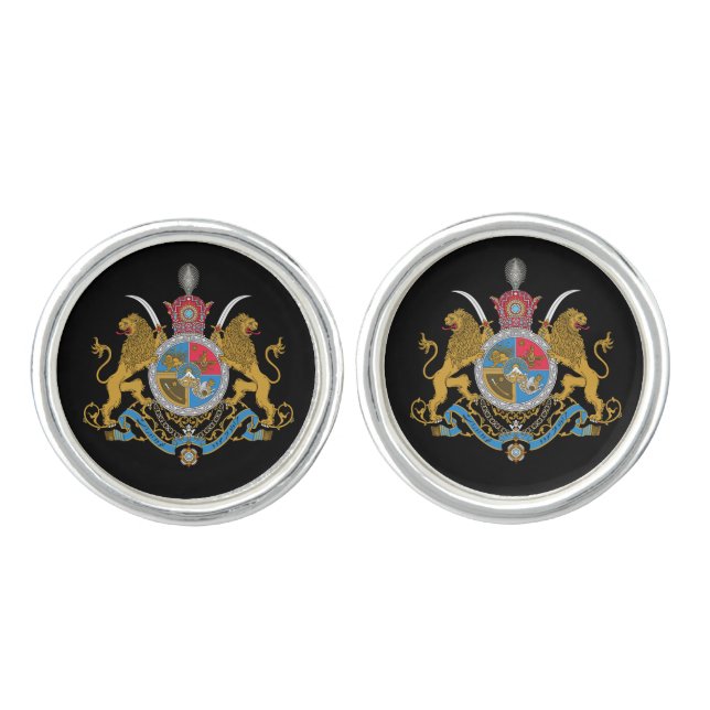 Imperial Coat of Arms of Iran (1925-1979) Cufflinks (Front)
