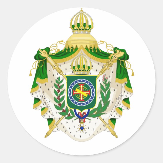 Imperial Coat of arms,  second reign (1840–1889) Classic Round Sticker (Front)
