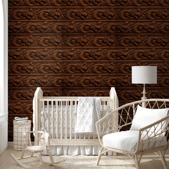 Imperial dragon wood carving wallpaper  (Kids)