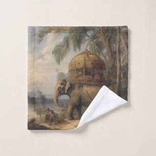Imperial Elephant Procession & Royal Howdah Bath Towel Set