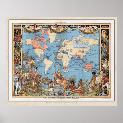 Imperial Federation Map of the British Empire Map Poster