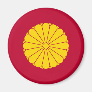 Imperial flag Japan symbol emperor flower yellow c Magnet