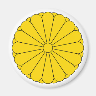 Imperial flag Japan symbol emperor flower yellow c Magnet